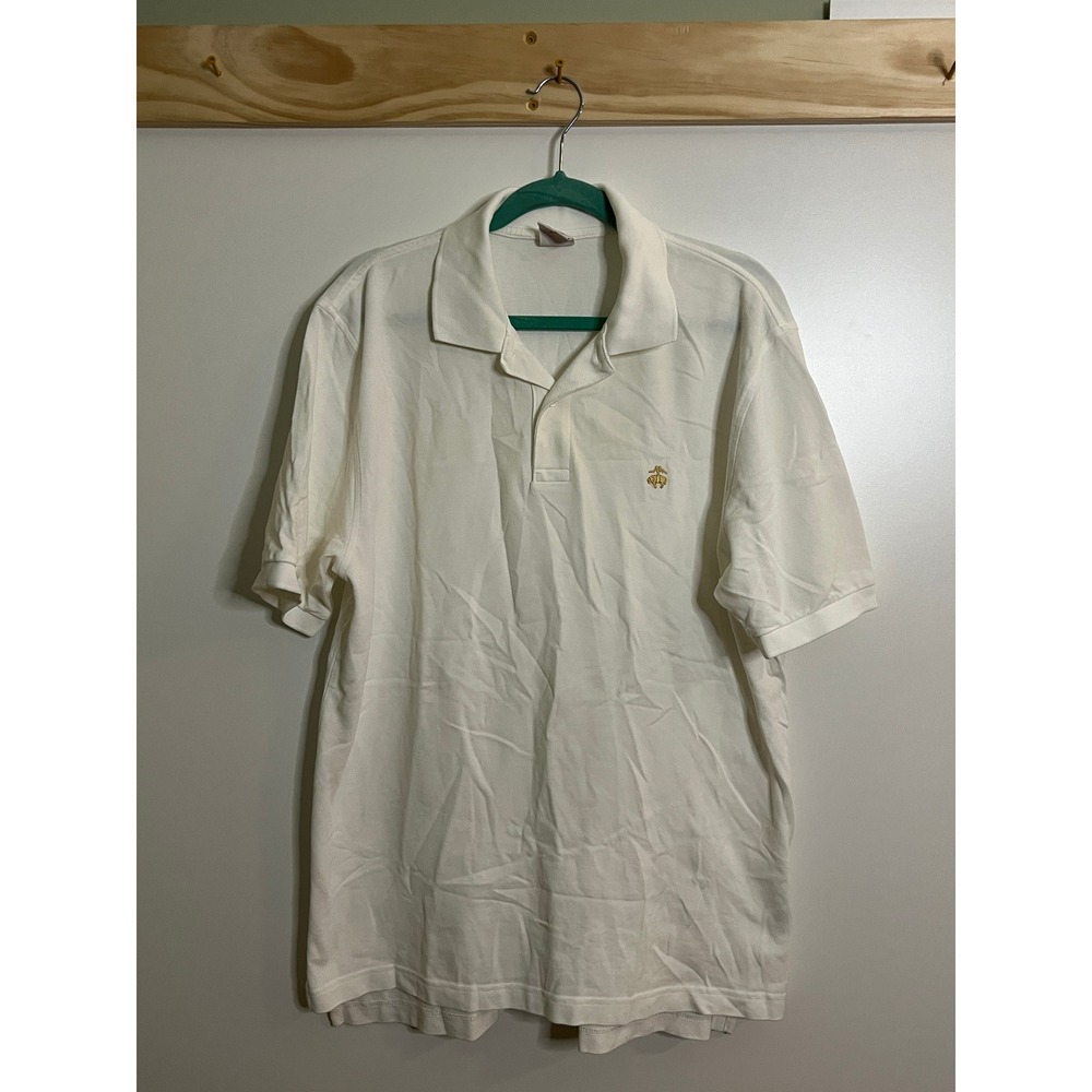 Brooks Brothers Polo Ivory Preppy Men Size Large
